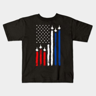 Air Force US Veterans 4th of July T shirt - Merica Flag T-Shirt Kids T-Shirt